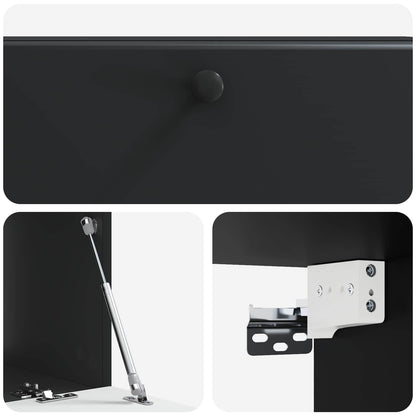 Nástěnná Tv Skříň 98 X 41 X 30 Cm Černá Kompozitní Dřevo