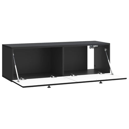 Nástěnná Tv Skříň 98 X 41 X 30 Cm Černá Kompozitní Dřevo