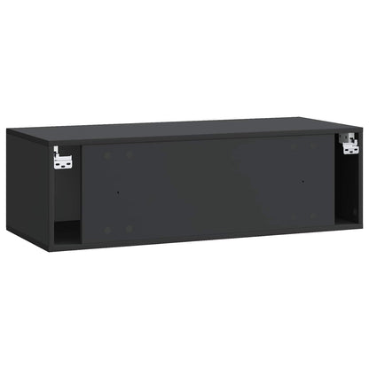 Nástěnná Tv Skříň 98 X 41 X 30 Cm Černá Kompozitní Dřevo
