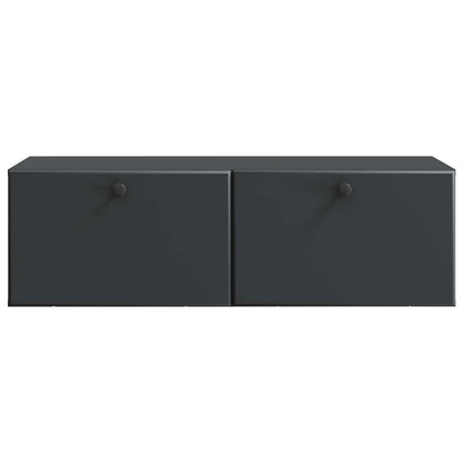 Nástěnná Tv Skříň 98 X 41 X 30 Cm Černá Kompozitní Dřevo
