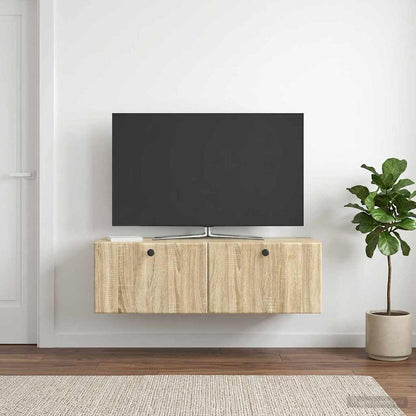 Nástěnná Tv Skříň 98 X 41 X 30 Cm Dub Sonoma Kompozitní Dřevo