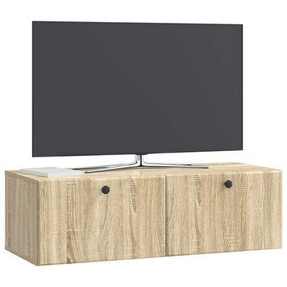 Nástěnná Tv Skříň 98 X 41 X 30 Cm Dub Sonoma Kompozitní Dřevo