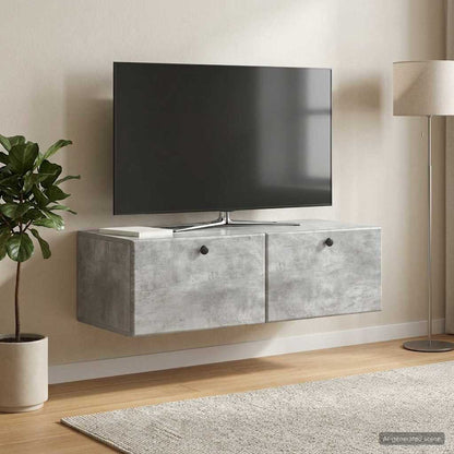 Nástěnná Tv Skříň 98 X 41 X 30 Cm Betonově Šedá