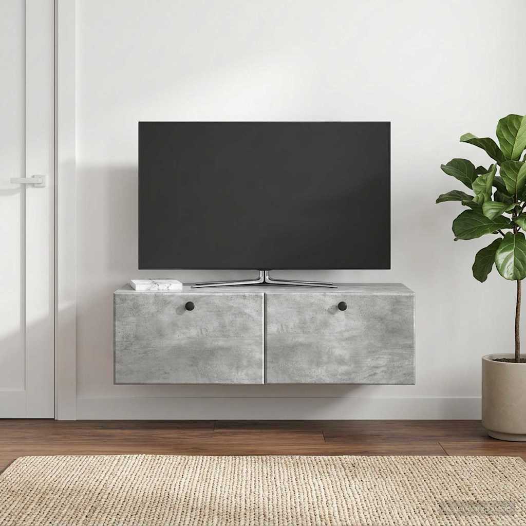 Nástěnná Tv Skříň 98 X 41 X 30 Cm Betonově Šedá