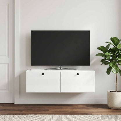 Nástěnná Tv Skříň 98 X 41 X 30 Cm Bílá S Vysokým Leskem