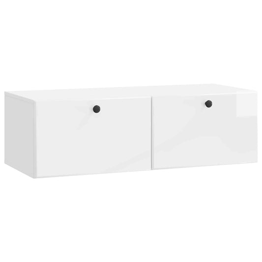 Nástěnná Tv Skříň 98 X 41 X 30 Cm Bílá S Vysokým Leskem