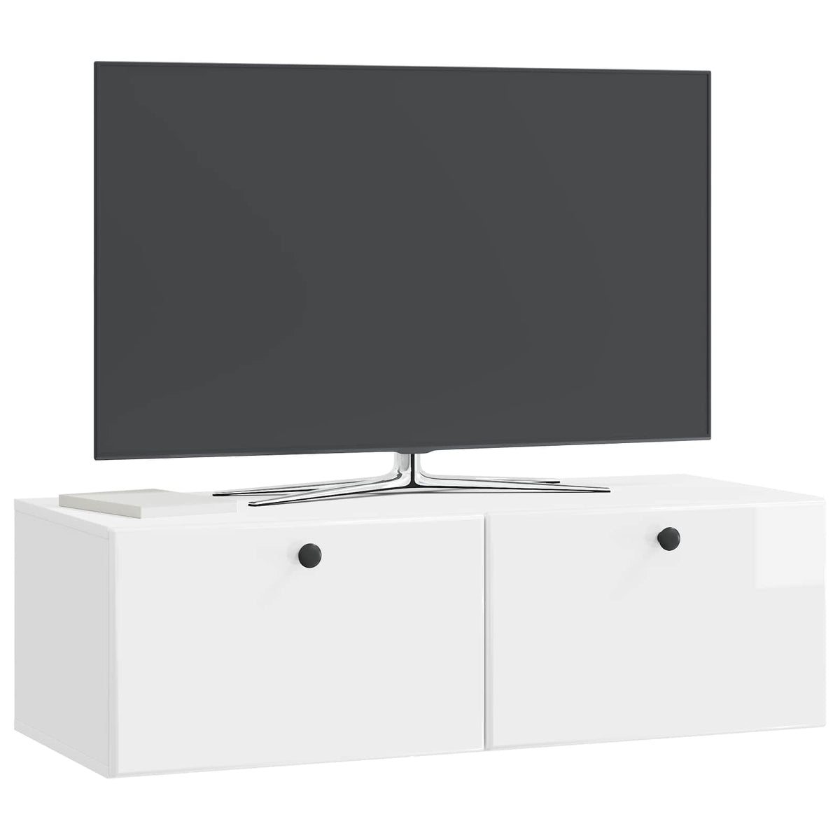 Nástěnná Tv Skříň 98 X 41 X 30 Cm Bílá S Vysokým Leskem