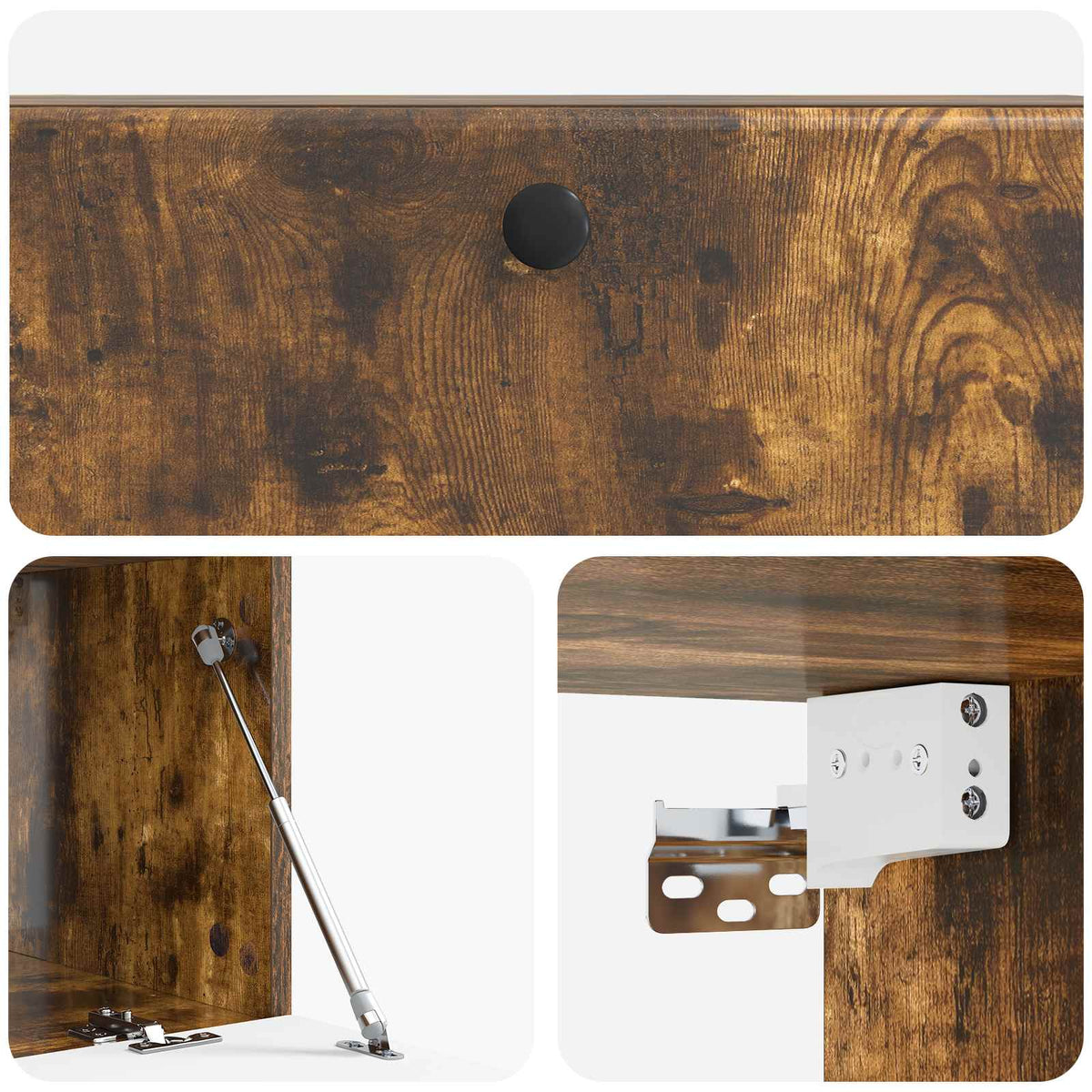 Nástěnná Tv Skříň 98 X 41 X 30 Cm Kouřový Dub Kompozitní Dřevo