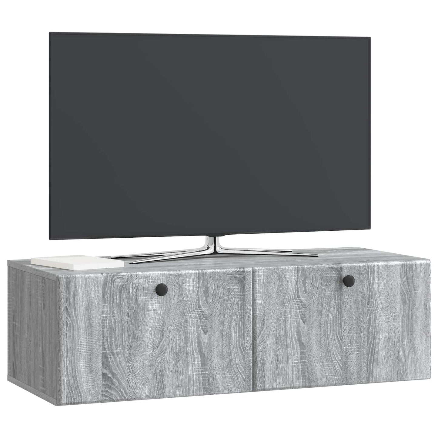 Nástěnná Tv Skříň 98 X 41 X 30 Cm Šedý Sonoma Kompozitní Dřevo