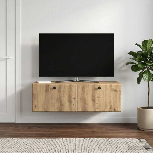Nástěnná Tv Skříň 98 X 41 X 30 Cm Dub Artisan Kompozitní Dřevo