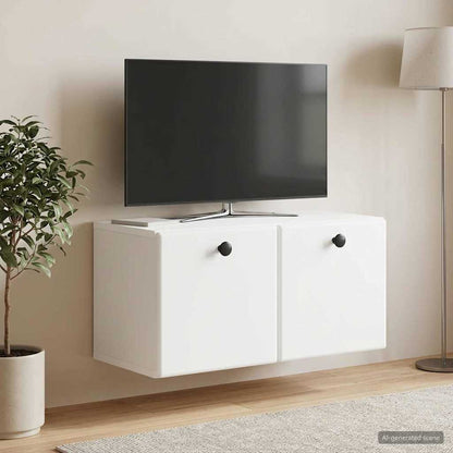 Nástěnná Tv Skříň 59,5 X 31 X 30 Cm Bílá Kompozitní Dřevo
