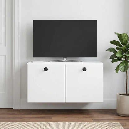 Nástěnná Tv Skříň 59,5 X 31 X 30 Cm Bílá Kompozitní Dřevo