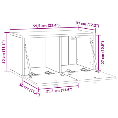 Nástěnná Tv Skříň 59,5 X 31 X 30 Cm Bílá Kompozitní Dřevo