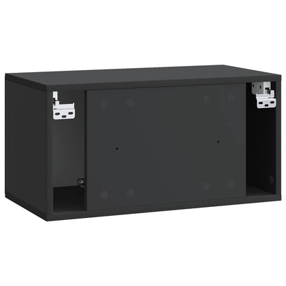 Nástěnná Tv Skříň 59,5 X 31 X 30 Cm Černá Kompozitní Dřevo