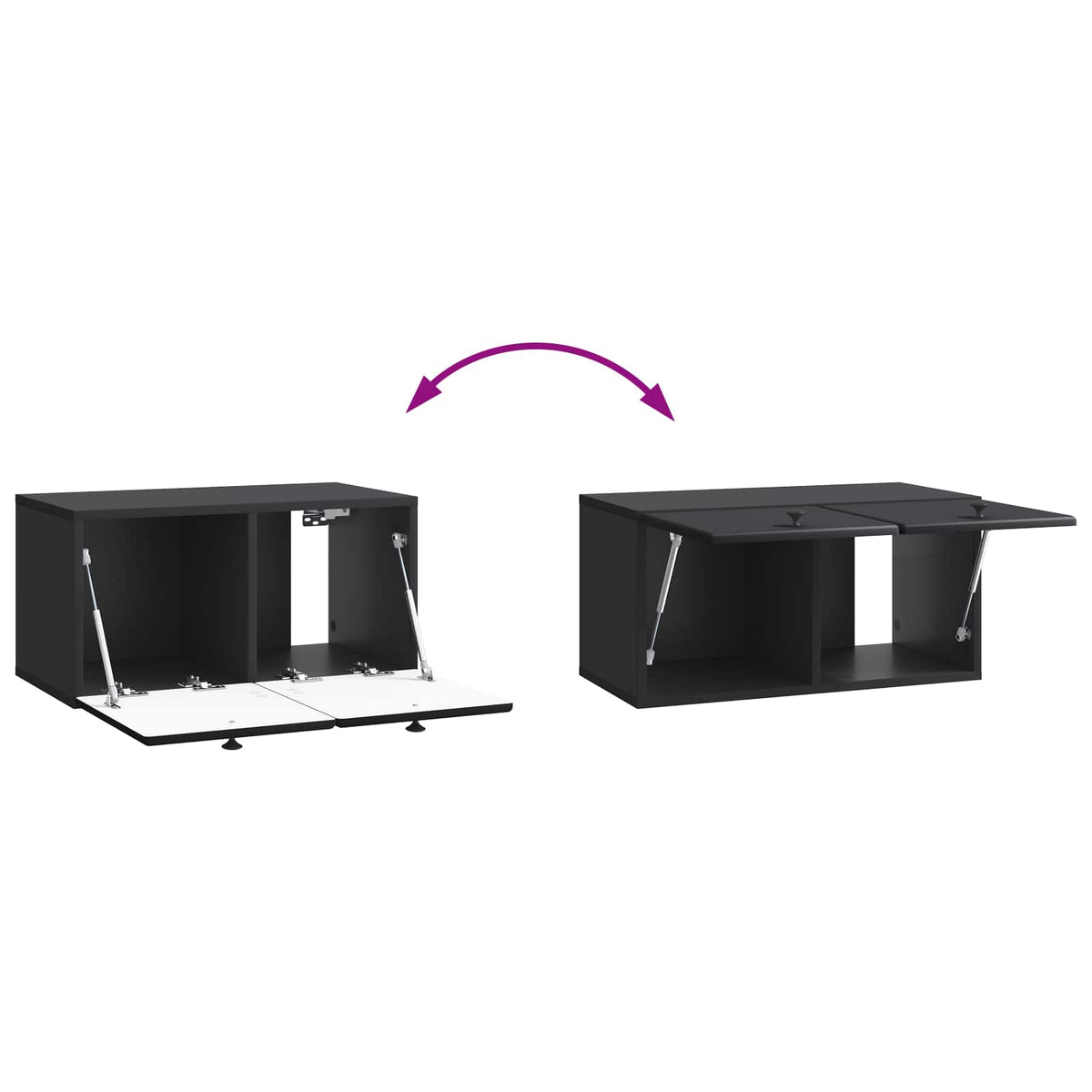 Nástěnná Tv Skříň 59,5 X 31 X 30 Cm Černá Kompozitní Dřevo