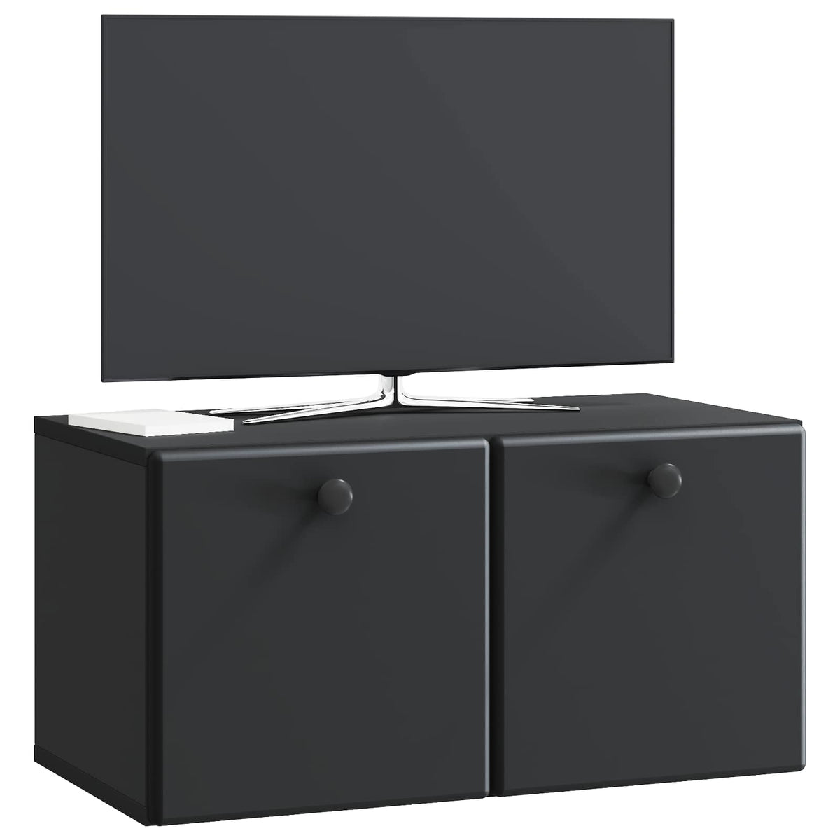 Nástěnná Tv Skříň 59,5 X 31 X 30 Cm Černá Kompozitní Dřevo