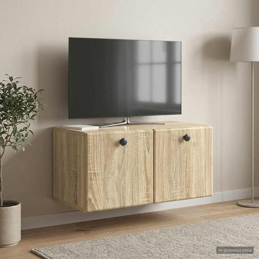 Nástěnná Tv Skříň 59,5 X 31 X 30 Cm Dub Sonoma Kompozitní Dřevo
