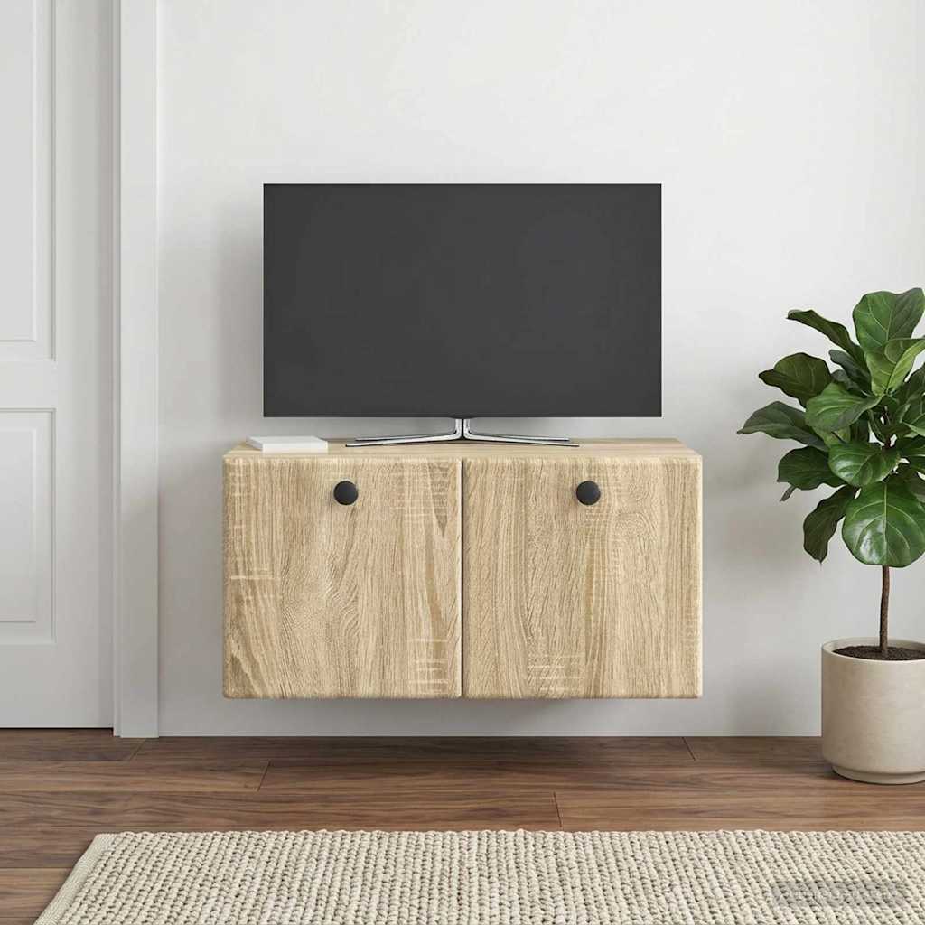 Nástěnná Tv Skříň 59,5 X 31 X 30 Cm Dub Sonoma Kompozitní Dřevo