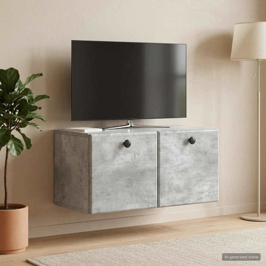 Nástěnná Tv Skříň 59,5 X 31 X 30 Cm Betonově Šedá