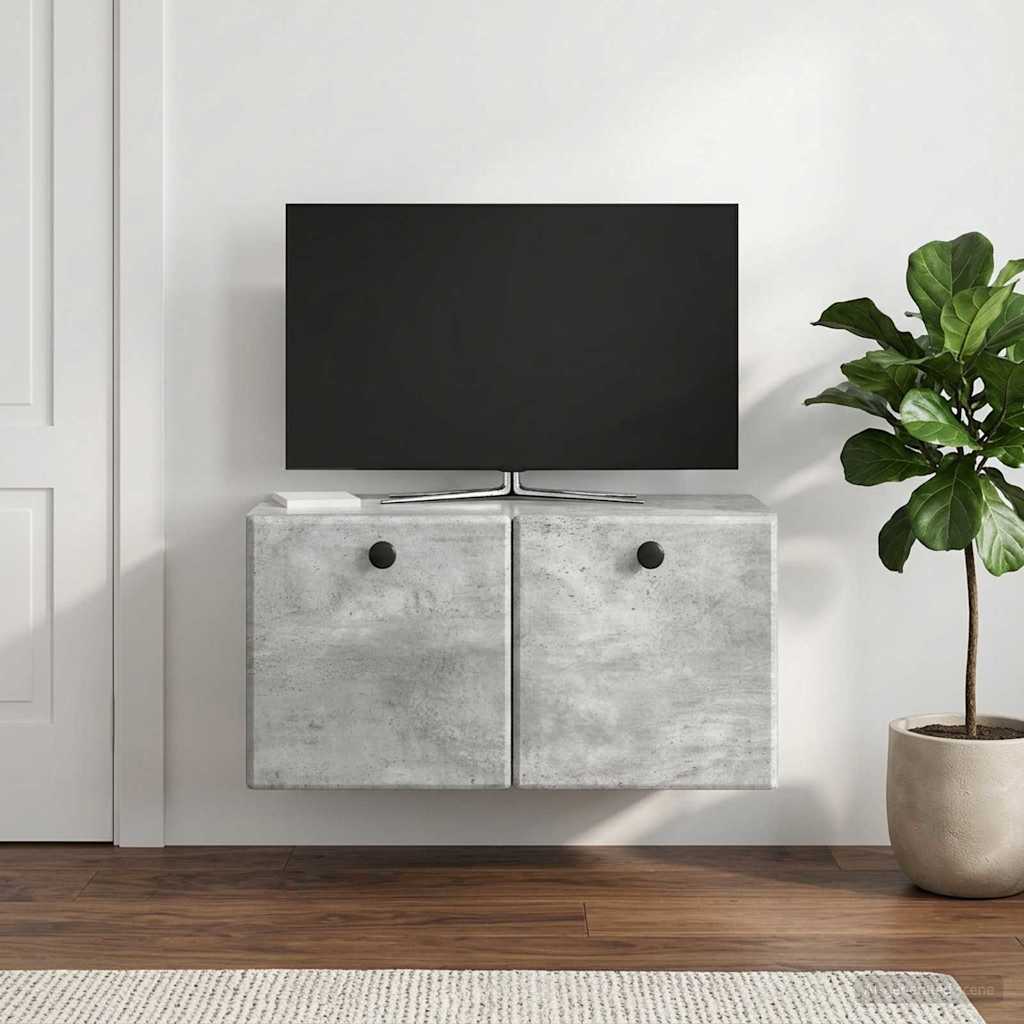 Nástěnná Tv Skříň 59,5 X 31 X 30 Cm Betonově Šedá