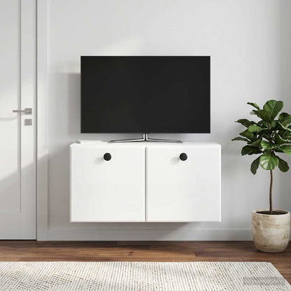 Nástěnná Tv Skříň 59,5 X 31 X 30 Cm Bílá S Vysokým Leskem