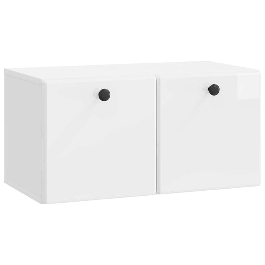 Nástěnná Tv Skříň 59,5 X 31 X 30 Cm Bílá S Vysokým Leskem