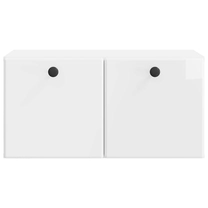 Nástěnná Tv Skříň 59,5 X 31 X 30 Cm Bílá S Vysokým Leskem