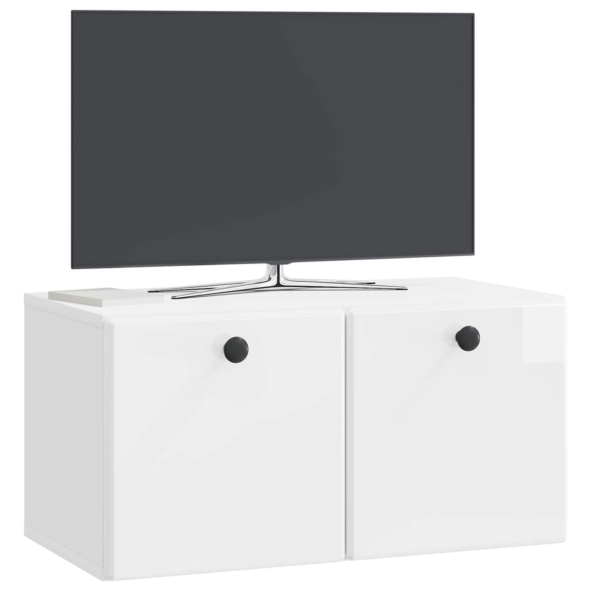 Nástěnná Tv Skříň 59,5 X 31 X 30 Cm Bílá S Vysokým Leskem