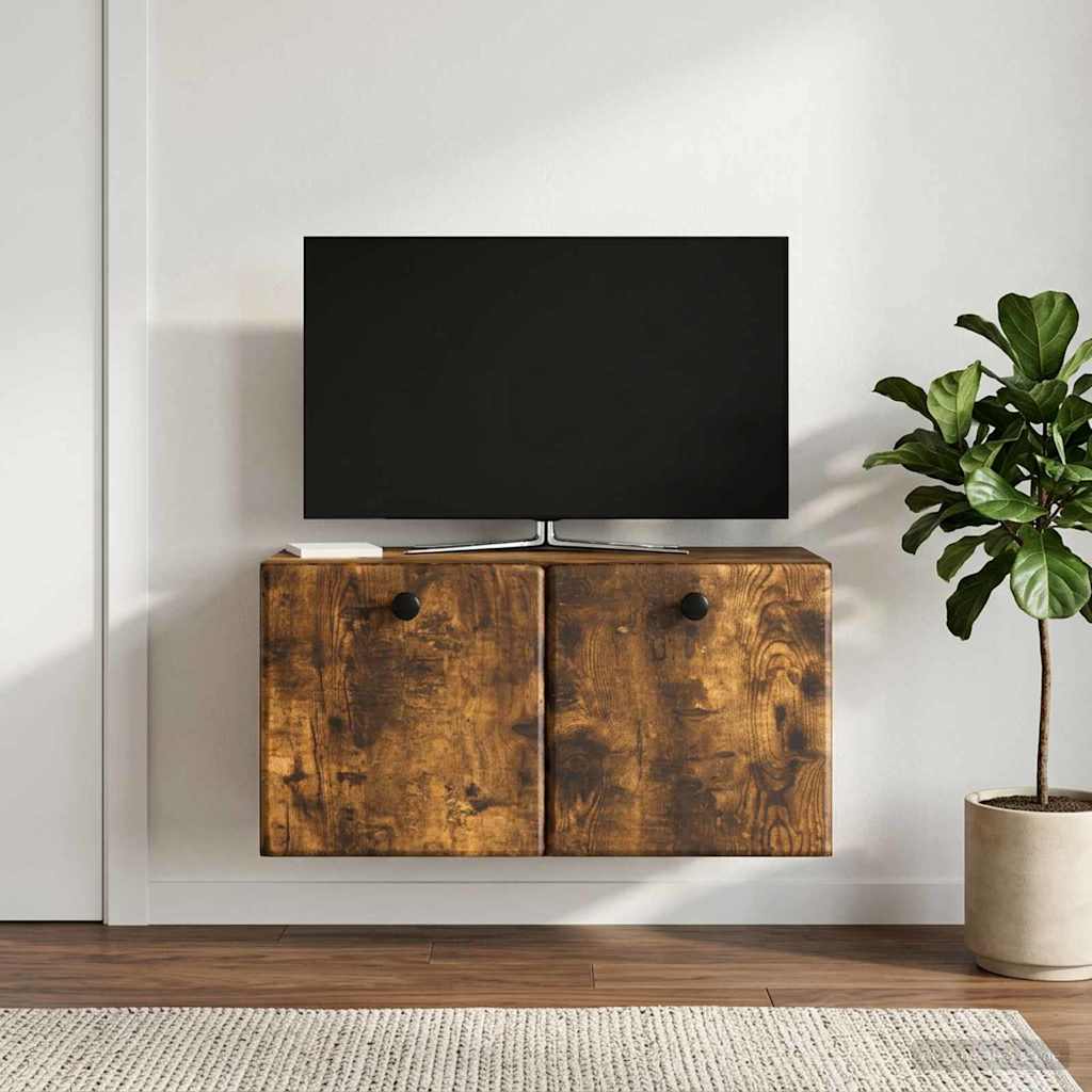 Nástěnná Tv Skříň 59,5 X 31 X 30 Cm Kouřový Dub