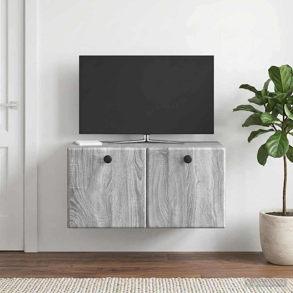 Nástěnná Tv Skříň 59,5 X 31 X 30 Cm Šedý Sonoma
