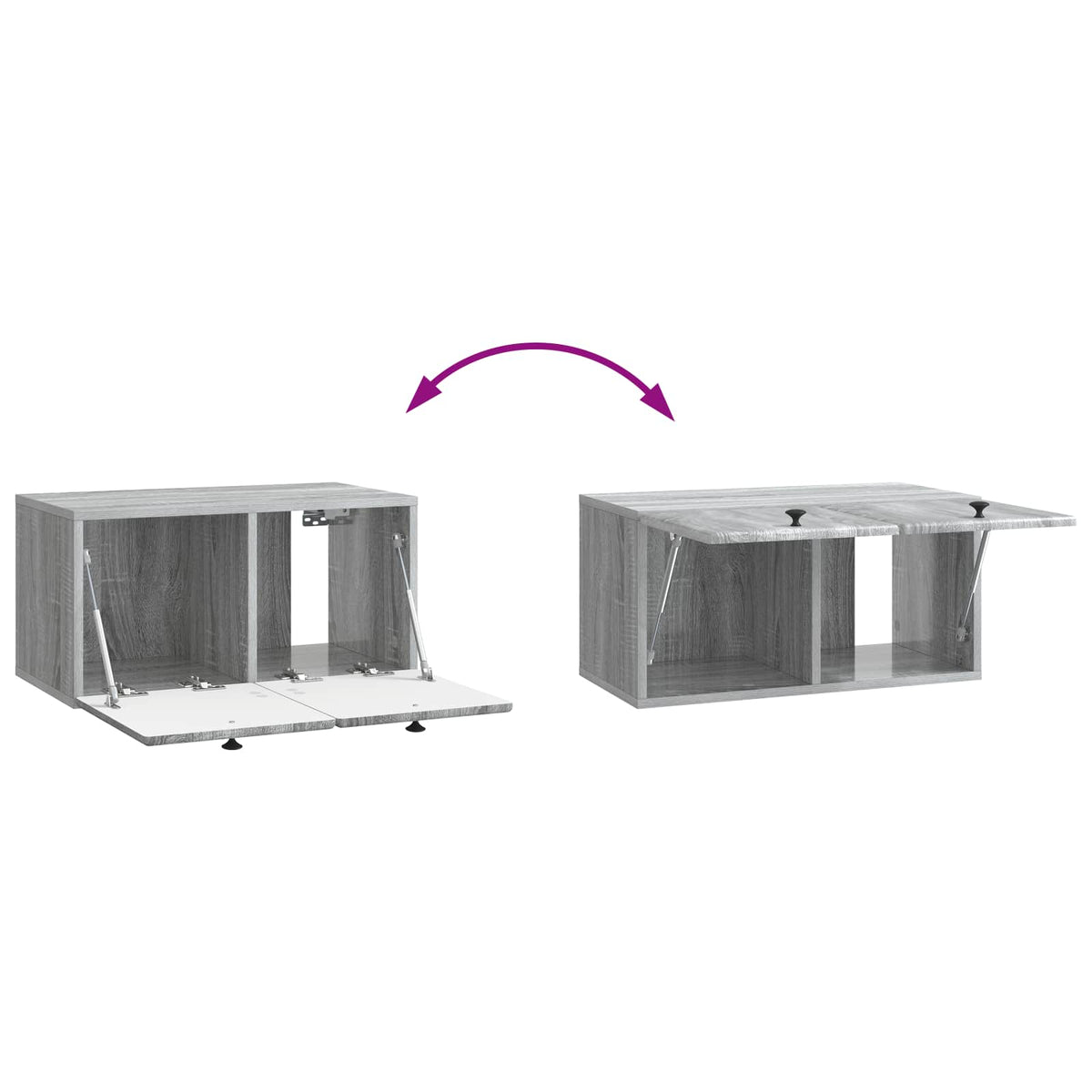 Nástěnná Tv Skříň 59,5 X 31 X 30 Cm Šedý Sonoma