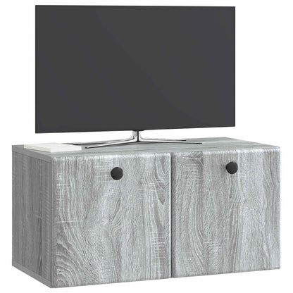 Nástěnná Tv Skříň 59,5 X 31 X 30 Cm Šedý Sonoma