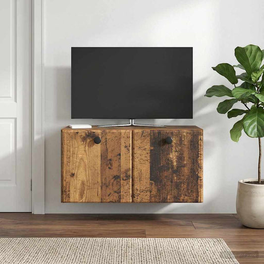Nástěnná Tv Skříň 59,5 X 31 X 30 Cm Staré Dřevo