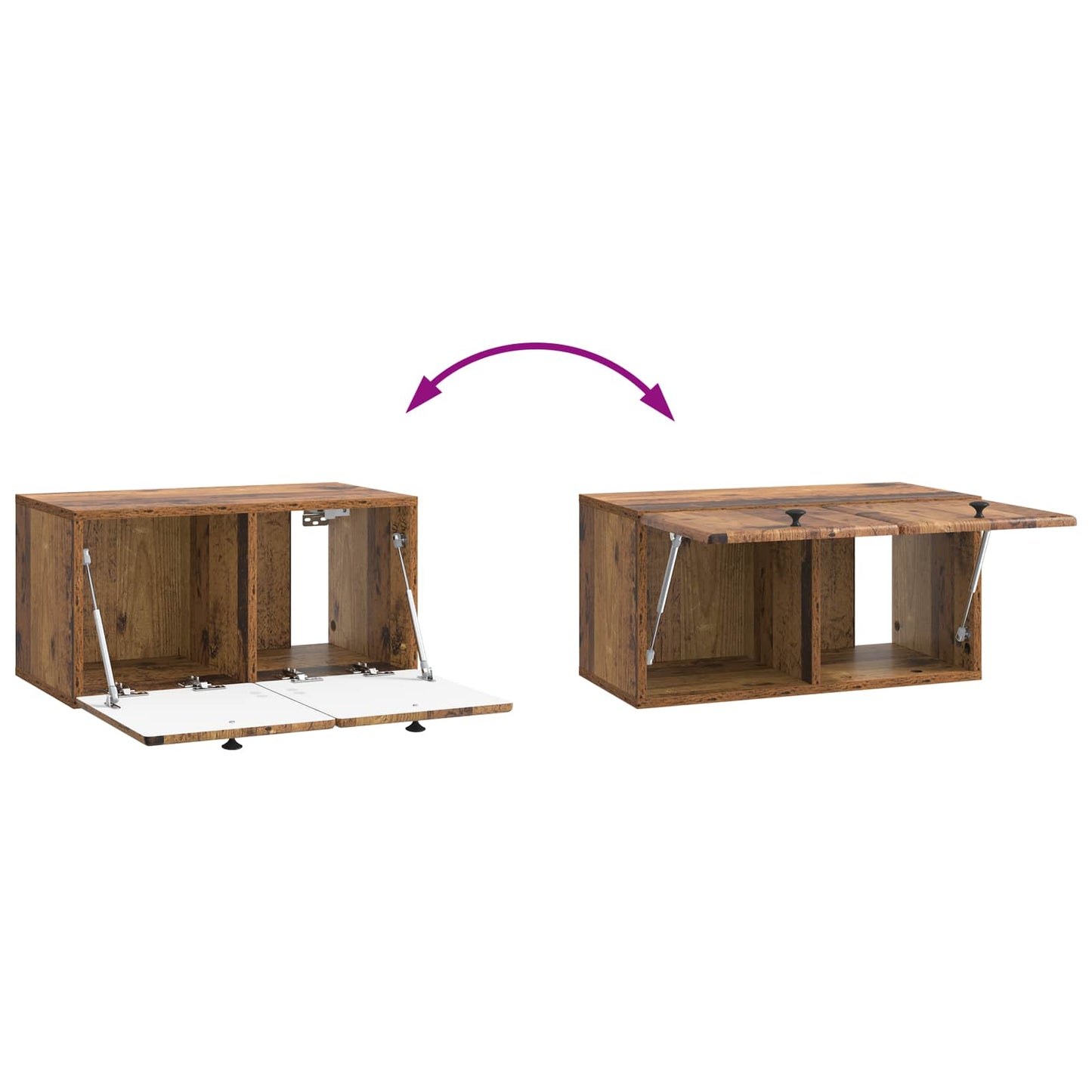Nástěnná Tv Skříň 59,5 X 31 X 30 Cm Staré Dřevo