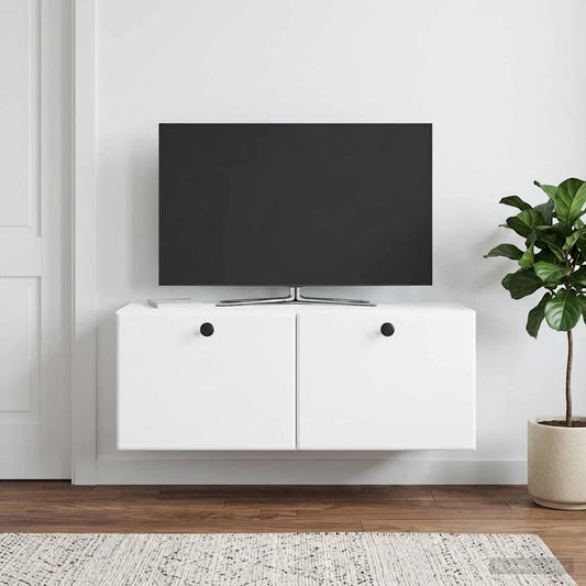 Nástěnná Tv Skříň 78,5 X 31 X 30 Cm Bílá Kompozitní Dřevo