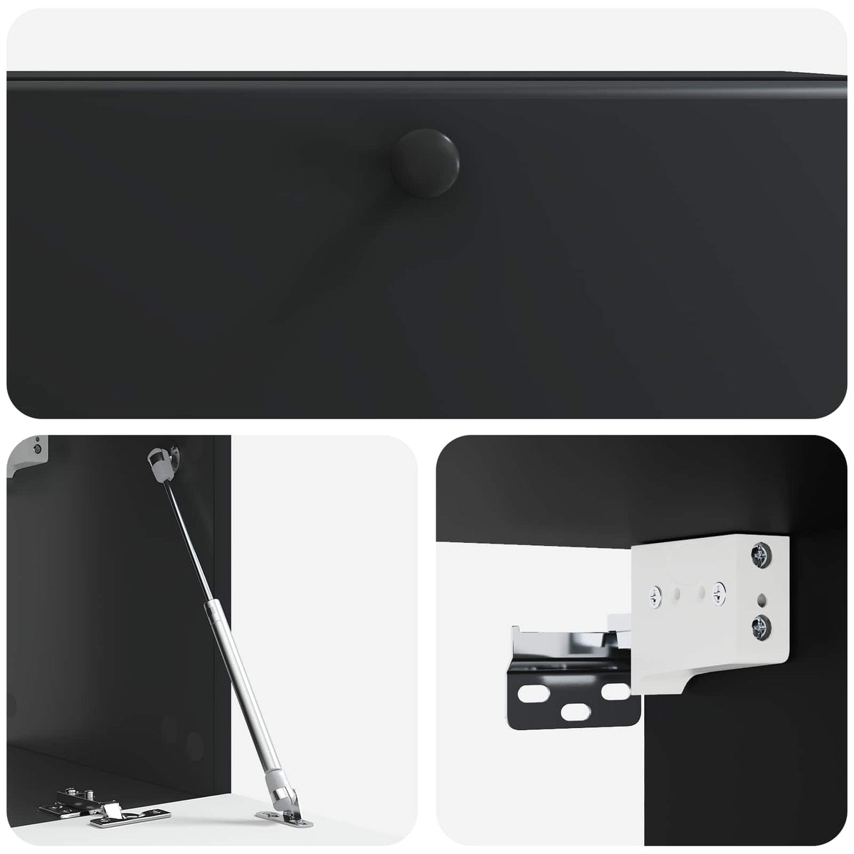 Nástěnná Tv Skříň 78,5 X 31 X 30 Cm Černá Kompozitní Dřevo