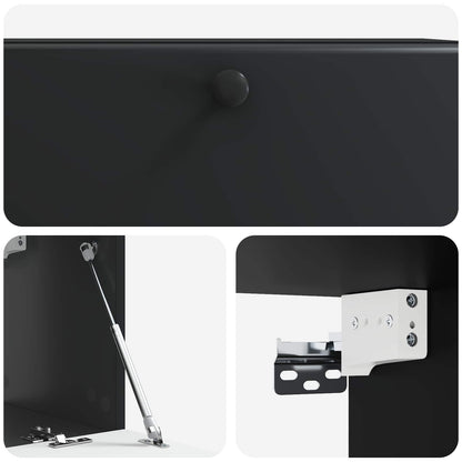 Nástěnná Tv Skříň 78,5 X 31 X 30 Cm Černá Kompozitní Dřevo