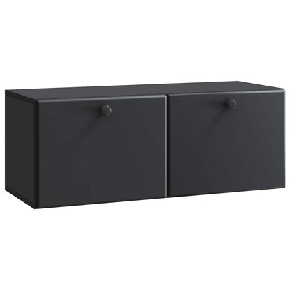 Nástěnná Tv Skříň 78,5 X 31 X 30 Cm Černá Kompozitní Dřevo