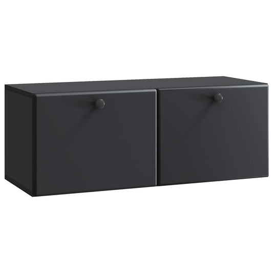 Nástěnná Tv Skříň 78,5 X 31 X 30 Cm Černá Kompozitní Dřevo