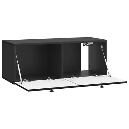 Nástěnná Tv Skříň 78,5 X 31 X 30 Cm Černá Kompozitní Dřevo