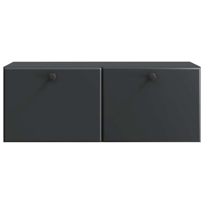 Nástěnná Tv Skříň 78,5 X 31 X 30 Cm Černá Kompozitní Dřevo