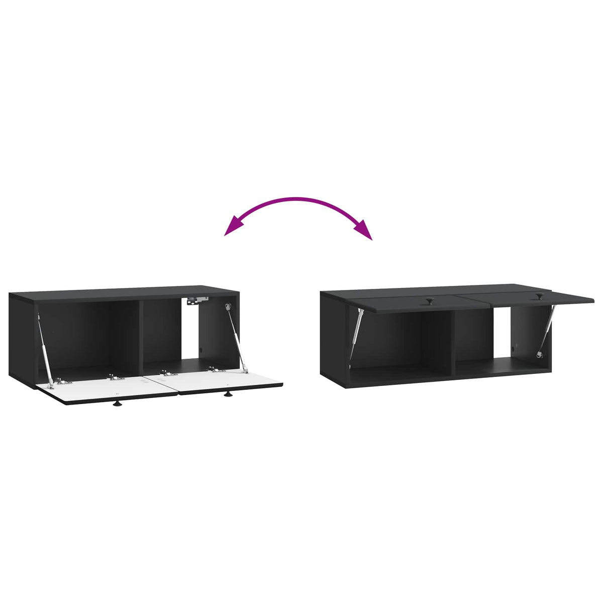 Nástěnná Tv Skříň 78,5 X 31 X 30 Cm Černá Kompozitní Dřevo