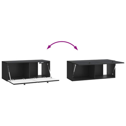 Nástěnná Tv Skříň 78,5 X 31 X 30 Cm Černá Kompozitní Dřevo