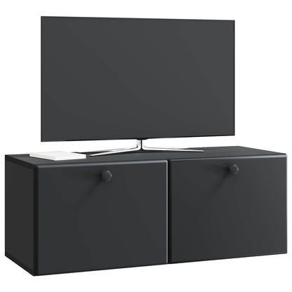 Nástěnná Tv Skříň 78,5 X 31 X 30 Cm Černá Kompozitní Dřevo