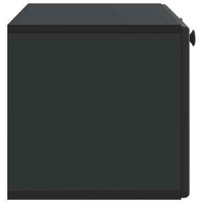 Nástěnná Tv Skříň 78,5 X 31 X 30 Cm Černá Kompozitní Dřevo