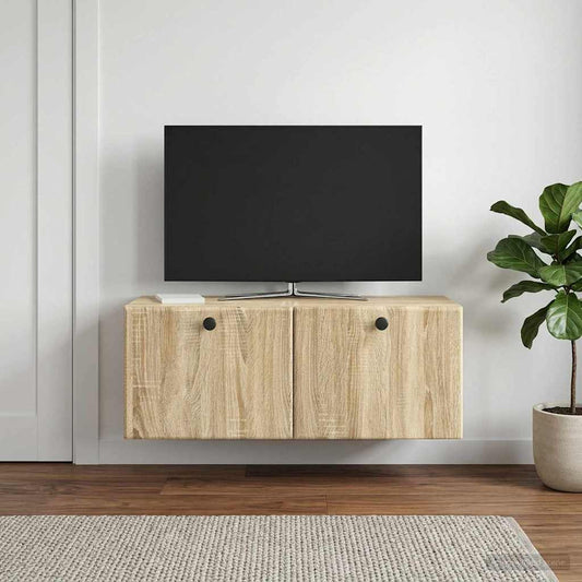 Nástěnná Tv Skříň 78,5 X 31 X 30 Cm Dub Sonoma Kompozitní Dřevo