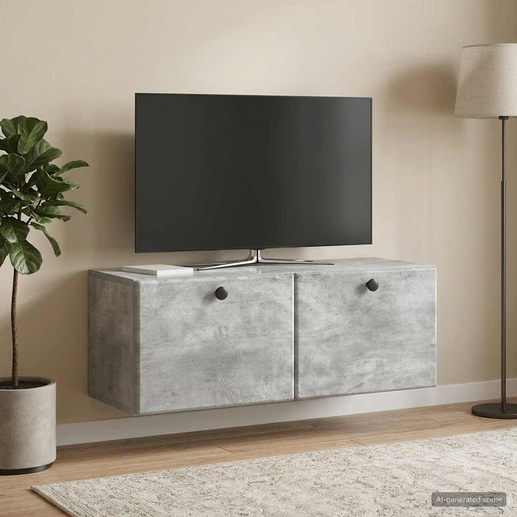Nástěnná Tv Skříň 78,5 X 31 X 30 Cm Betonově Šedá