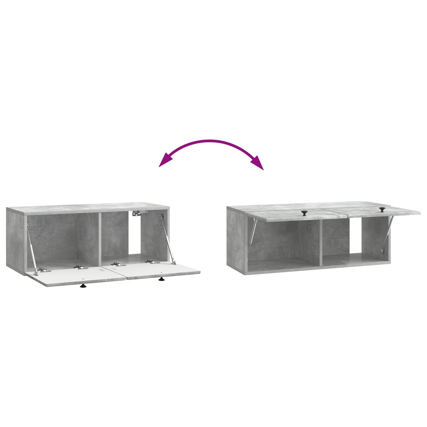Nástěnná Tv Skříň 78,5 X 31 X 30 Cm Betonově Šedá