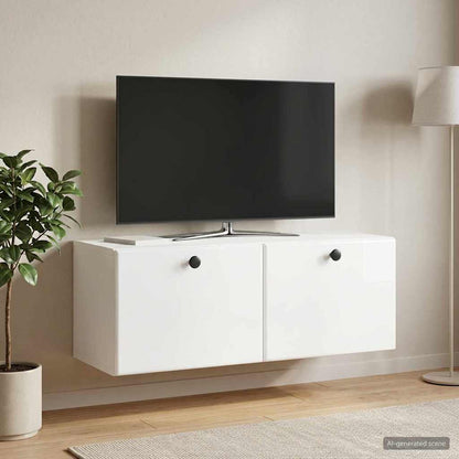 Nástěnná Tv Skříň 78,5 X 31 X 30 Cm Bílá S Vysokým Leskem