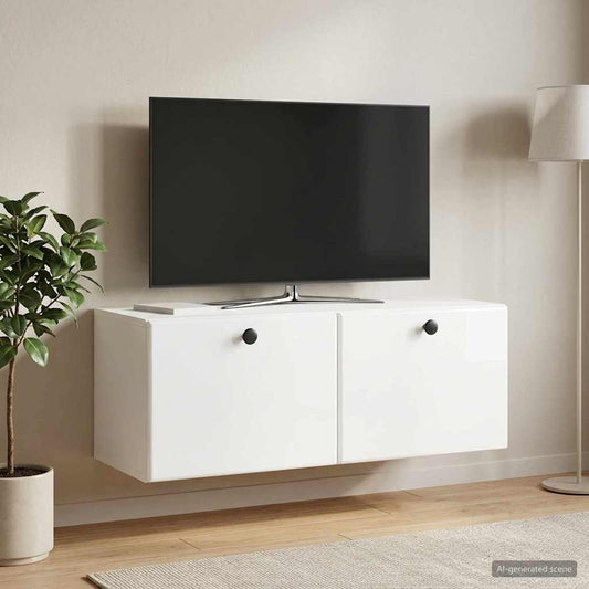 Nástěnná Tv Skříň 78,5 X 31 X 30 Cm Bílá S Vysokým Leskem